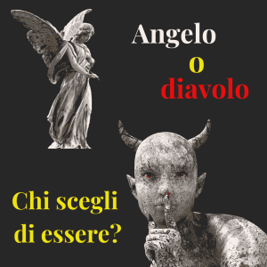 un angelo e un diavolo che rappresentano il bene e il male